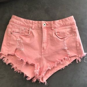 Urban outfitters pink high waisted shorts